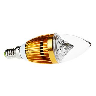 Dimmable E14 4W 320 360LM 6000 6500K Natural White Light Golden Shell LED Candle Bulb (AC 110 130/AC 220 240 V)