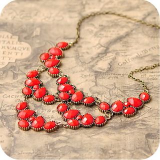 Womens Teardrop Gem Vintage Bib Necklace