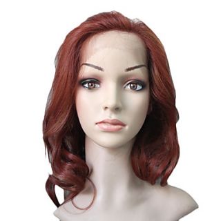Lace Front Synthetic Red Long Curly Long Wig