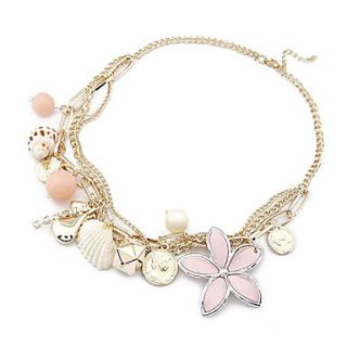 Ocean Wind Shell And Flowers Necklace