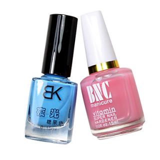 BK Nail Art Gift Bag of Base Coat within Ca and Noctilucent Nail Polish with Assorted Colors