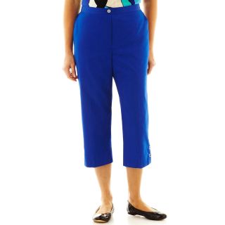 Alfred Dunner French Riviera Solid Capris, Cobalt, Womens