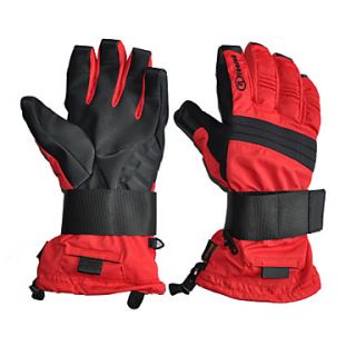 Rruesch Waterproof Snowproof Skiing Gloves with Hipora Inserts(Red,Pink)