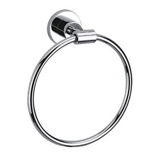 Contemporary Solid Brass Chrome Finish Wall Mount Silver Towel Rings