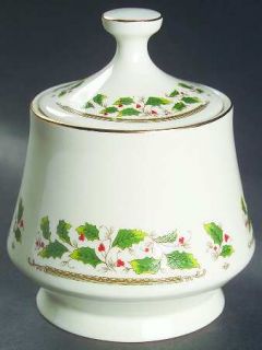 Holly Holiday Home For The Holidays Sugar Bowl & Lid, Fine China Dinnerware   Ho