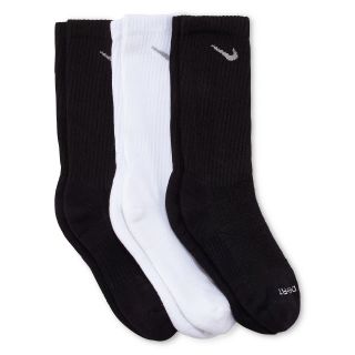Nike Dri FIT 3 pk. Crew Socks, Blk/wht/blk, Womens
