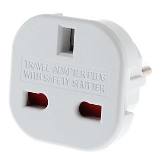 EU Plug to Multiple Plug Universal Round Travel Adapter with Safety Shutter (110 240V)