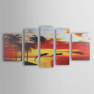 Hand Painted Oil Painting Landscape Set of 5 1211 LS0230