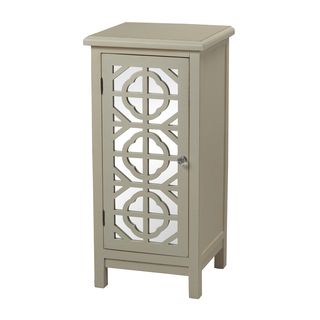 Linen White Finish And Mirrored Accent Chest