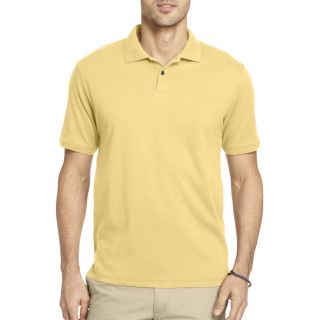 Van Heusen Short Sleeve Interlock Polo, Yellow, Mens