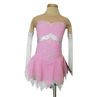Dumb Light Spandex Elasticated Ｎet Coat Of Paint Figure Skating Clothing Pink