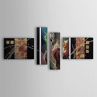 Hand Painted Oil Painting Abstract Set of 4 1303 AB0402