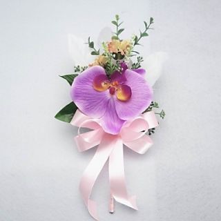 Elegant Satin / Cotton With Feather Free form Boutonniere