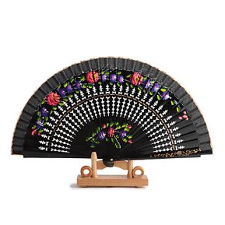 Beautiful Wood And Silk Hand Fan   Set of 2 (More Colors)