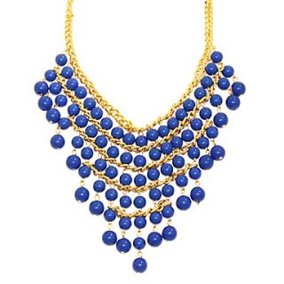 Rows Acrylic Beads Alloy Necklace