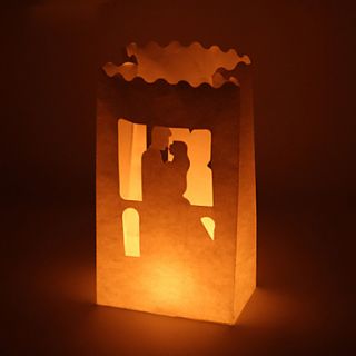 Bride Groom Cut out Paper Luminary (Set of 4)