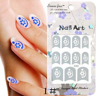 3PCS Paper Nail Art Image Stamp Stickers LK Series No.3(Assorted Colors)