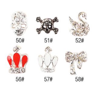 5PCS 3D Alloy Nail Decorations Diamond No.9(Assorted Color)
