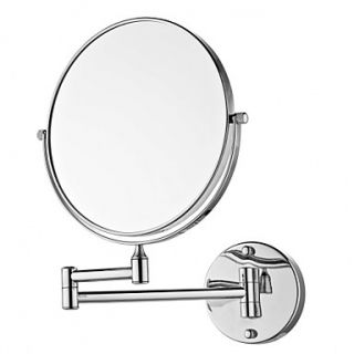 Round 8 inch Solid Brass Wall Mount Cosmetic Mirror Chrome Finish