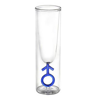 Blue Boy Symbol Toast Double Walled 120ml Glass Cup