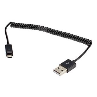 USB to Micro USB Stretchable Cable for Samsung Galaxy S3 I9300 and Others (Black)