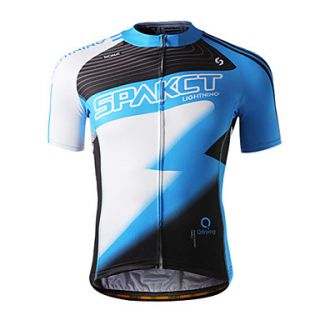 SPAKCT 100%Polyester Short Sleeve Breathable/Quick Drying Men Cycling Jersey S13C04(Blue)