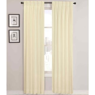 Supreme Palace Antique Satin Pinch Pleat Lined Curtain Panel Pair, Ivory