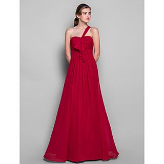 Sheath/Column One ShoulderChiffon Bridesmaid Dress (551452)