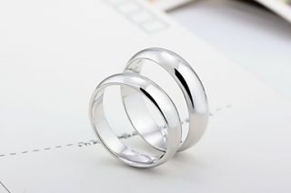 Classic Round 925 Sterling Silver Couples Rings