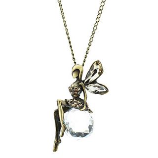 Vintage Crystal Fairy Maiden Alloy Necklace
