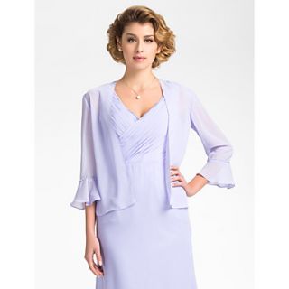3/4 Bell Sleeve Chiffon Evening/Wedding Wrap/Jacket (More Colors)