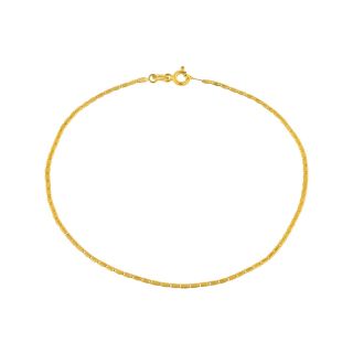 10K Gold Valentino Chain Ankle Bracelet, Womens