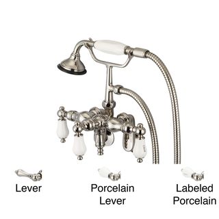 Water Creation F6 0018 05 Vintage Classic Adjustable Center Tub Faucet W/ Down Spout Swivel Wall Conn Handheld Shower