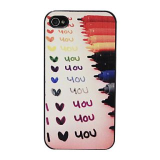 Relief I Love You Pattern Hard Case for iPhone 4/4S (Multi color)