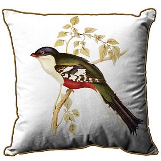 Bird Pattern Print Velet Decorative Pillow Cover