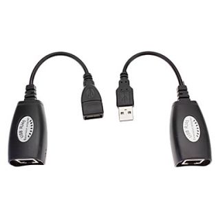 Self Powered USB RJ45 Extension Adapter Up To 150FT Length(Black)