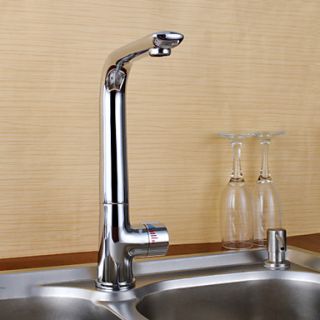 Centerset Contemporary Style Chrome Finish Brass Kitchen Faucet