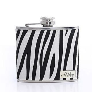 Personalized Zebra stripe 5 oz Flask