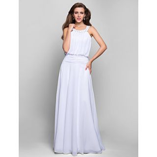 A line Jewel Floor length Chiffon Evening/Prom Dress
