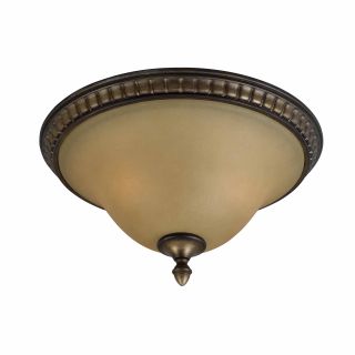 Traditional 2 Light Flushmount In Platinum Bronze