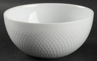 Nikko Orbit 5 All Purpose (Cereal) Bowl, Fine China Dinnerware   All White, Emb