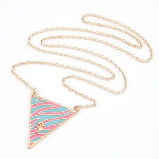 Alloy Acrylic Triangle Leopard Pattern Necklace (Assorted Colors)