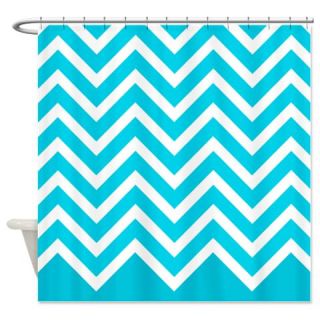  Blue Zigzag Shower Curtain  Use code FREECART at Checkout