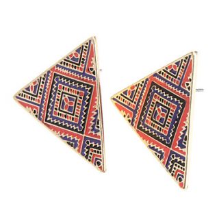 Triangle Handmade Glazed Earrings