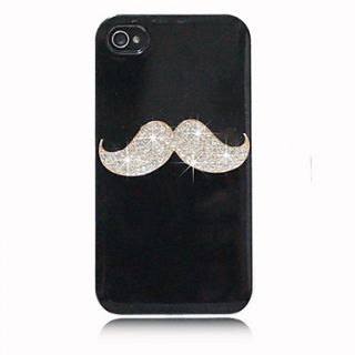 Zircon Mustache Pattern Hard Case for iPhone 4/4S