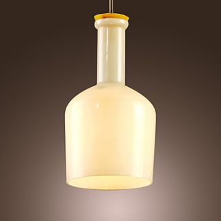 40W Modern Pendant Light with Glass Shade in Flask Design