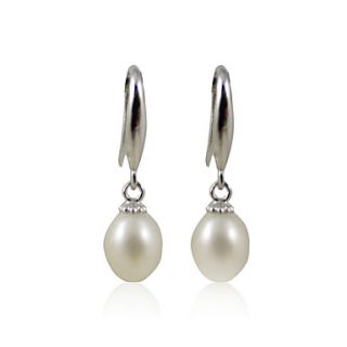 Charming 925 Sterling Silver Pearl Drop Earrings