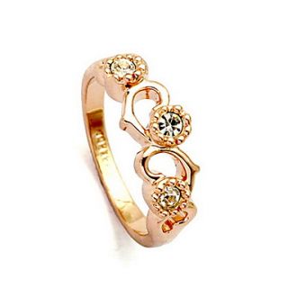 Alloy Zircon Hollow out Heart Pattern Ring (Assorted Colors)