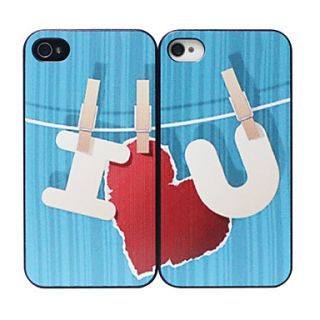 I Love You Pattern Hard Case for iPhone 4/4S (2 PCS)