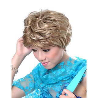 Capless Short Synthetic Blonde Curly Hair Wig